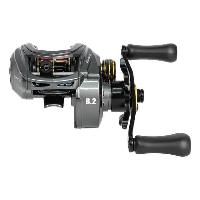 Carretilha Kawana Lite - Drag 7,5kg Alarme Sonoro - Cor Cinza-escuro Lado Da Manivela Esquerdo